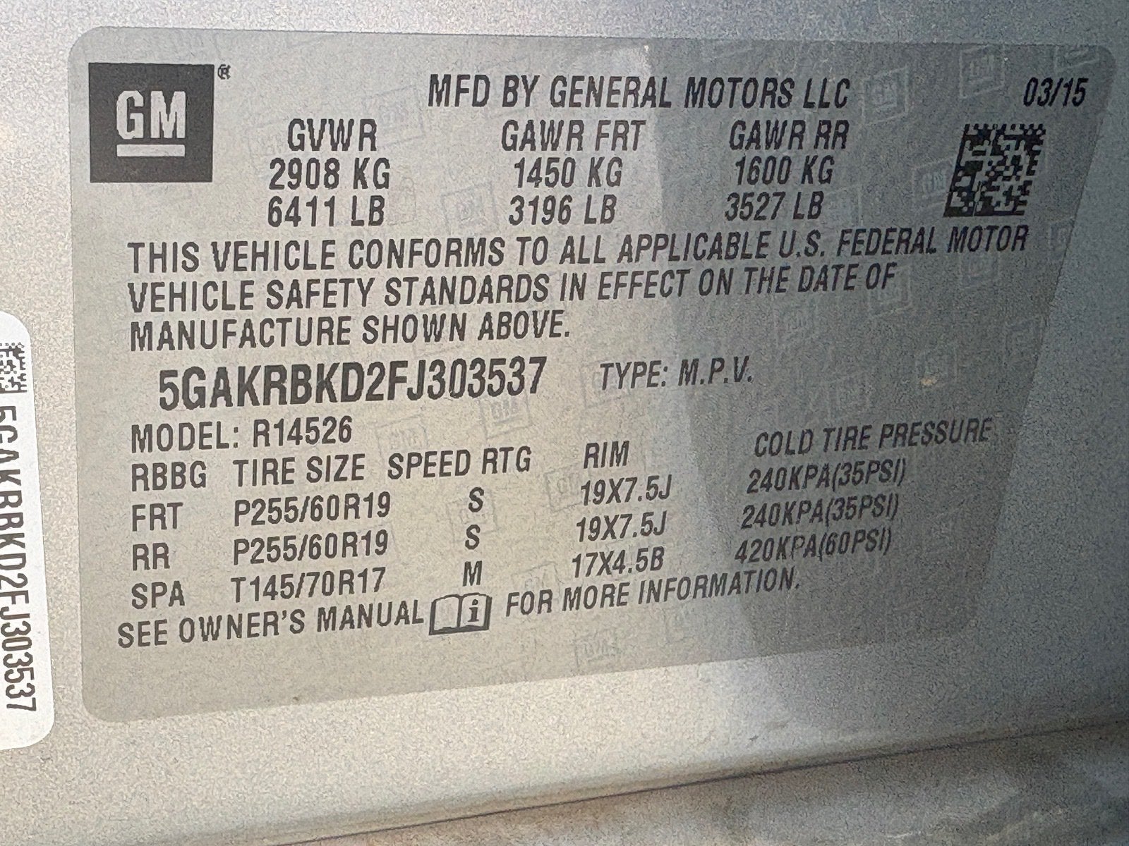 2015 Buick Enclave Leather