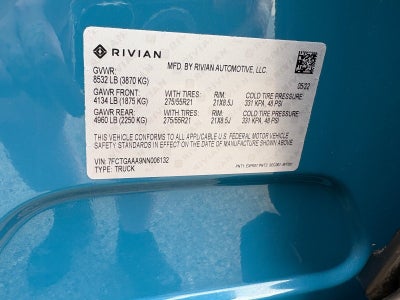 2022 Rivian R1T Adventure